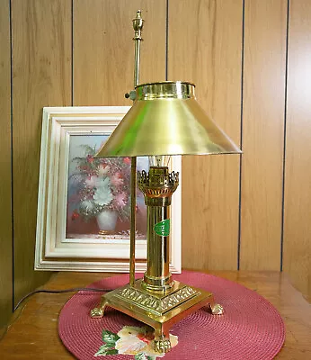 VTG Brass Orient Express Desk Lamp Railroad Lamp Claw Foot Adjustable Shade • $19.99