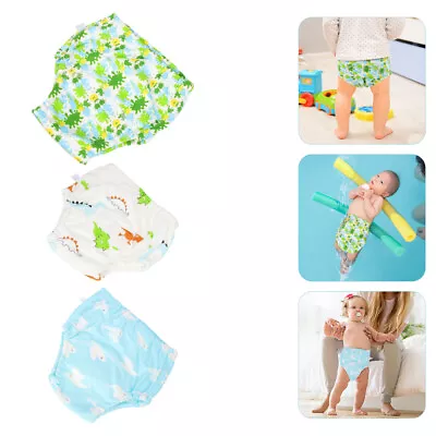  3 Pcs Baby Swim Nappies Infant Pants Swimming Diaper Washable • £13.95