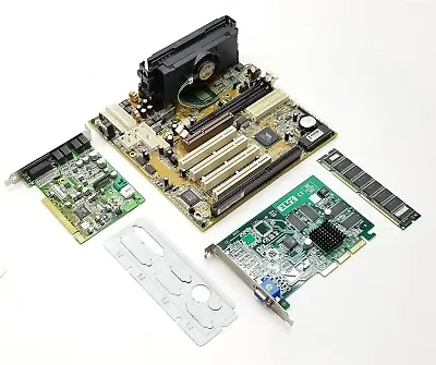 Aeton KV3T2 Motherboard ATX Slot1 Pentium III 500MHz 128MB ELSA S3 Savage4 S100 • $159.99