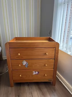 Mamas And Papas Solid Wood Changing Table With Draws Ideal For Nursery • £40