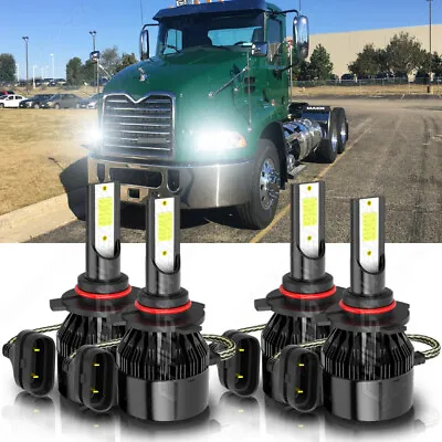 For 2008-2019 MACK CXU Truck CXU600 9005 9006 LED Headlight Bulbs Kit Hi/Lo Beam • $25.99