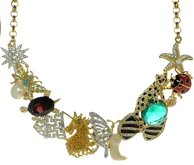 Vintage Kenneth Jay Lane KJL Gold Kaleidoscope Collar Necklace • $1495