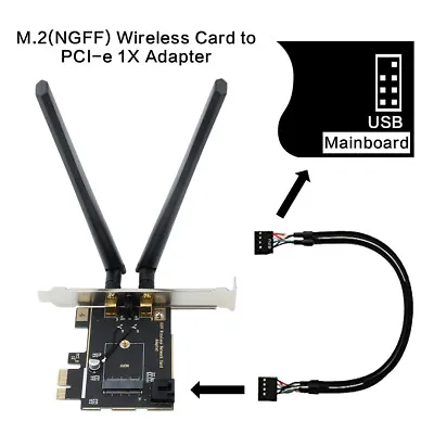 For Intel AX210 AX200 Wireless NGFF M.2 Wifi Card PCIe X1 WiFi Adapter Converter • $11.89