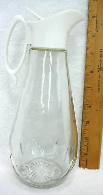 Vintage LOG CABIN Maple Syrup Dispenser Glass Bottle Pitcher Clear 9” Tall • $12