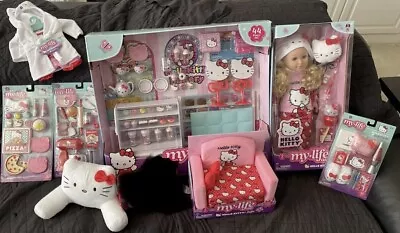 My Life As ULTIMATE Hello Kitty LOT Bakery Playset 18  Doll Chair Accessories + • $290