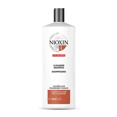 Nioxin System 4 Cleanser Shampoo Coloured Hair With Progressed Thinning 1000ml • $59.90