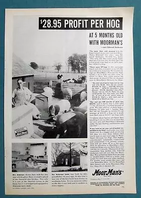 1954 MoorMans Feed Photo Ad Endorsed Edmund Anderson Of Mitchell County Iowa • $9.95