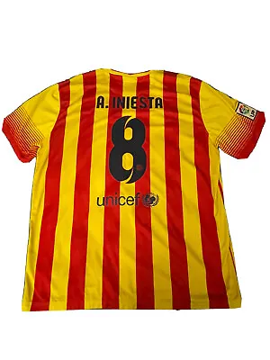 Nike Andres Iniesta Fc Barcelona Away Jersey 2013/14 Xxl 2xl • $199