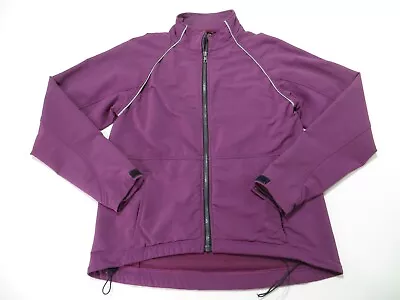 Ibex Merino Wool Blend Jacket Womens Small Full Zip Mock Neck Purple * Read • $29.80