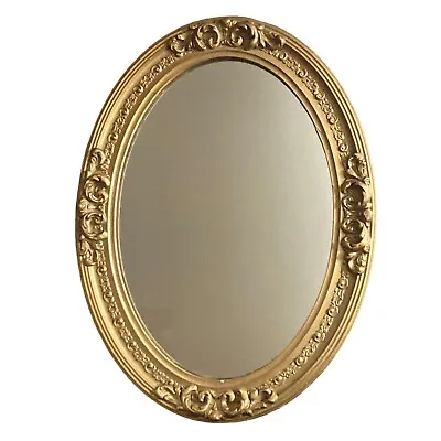 VTG Victorian Style Oval Mirror Gilt Wood Frame 24”x 18” *READ* • $90.30