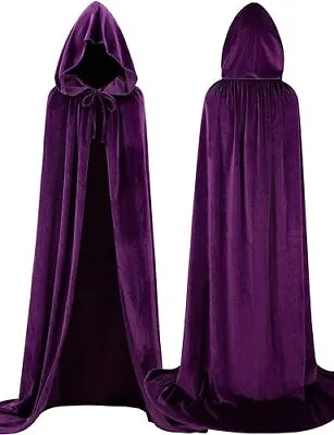 Halloween Unisex Cosplay Death Cape Long Hooded Cloak Wizard Witch Medieval Cape • £4.69