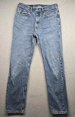 Wrangler Jeans Mens 32x34 Distressed Relaxed Cowboy Cut Denim Blue Western USA  • $15.90