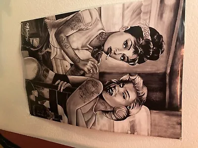 Large Seductive Poster With Marilyn Monroe Getting A Tattoo.  • $60