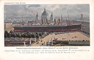 COMPARING SS KAISER WILHELM II & BERLIN SCHLOSSPLATZ NORD-DEUTSCHER LINE 1910s • $16.49
