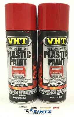 VHT SP821-2 PACK GLOSS RED High Temperature Plastic Paint - 11 Oz Aerosol • $29.99