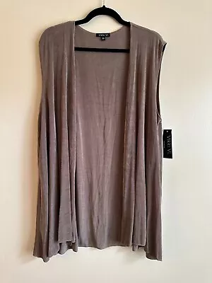 Vikki Vi Classic Stretchy Swing Vest Women's Plus 2X Taupe USA NEW MSRP $168 • $44.99