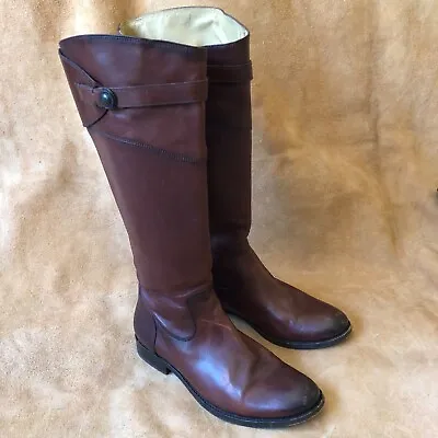 Frye Molly Knee High Boot 3476111 RDX Redwood Brown Leather Excellent • $79.99