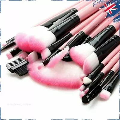 32PCS Cosmetic Makeup Brushes Brush Set Kit Leather Case Make Up Pink/Black • $15.57