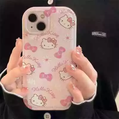 Pink Girl Cute Sanrio Hello Kitty Bow Phone Case For IPhone 15 14 13 Pro Max • $16.50