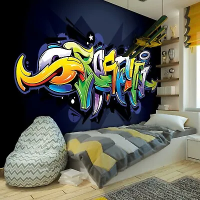 £79.90 • Buy GRAFFITI Photo WALLPAPER Teenager MODERN Wall MURAL Non-Woven Boys ROOM Decor
