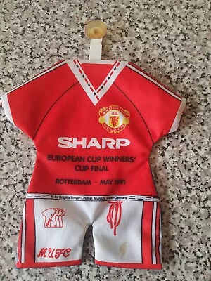 Car Window Football Shirt..1991 E.c.w.c. Final Man Utd V Barcelona. • £1.99