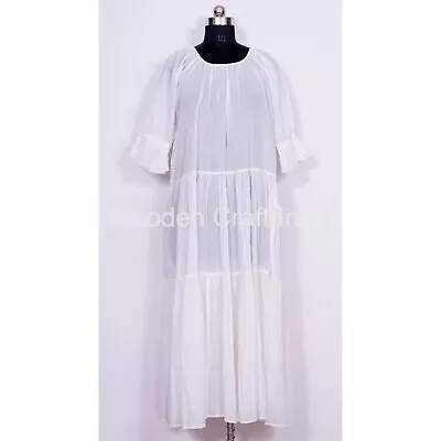 Indian Woman Cotton Dress Linen Cotton Dress Daily Maxi Style Cotton Dress • $38.25