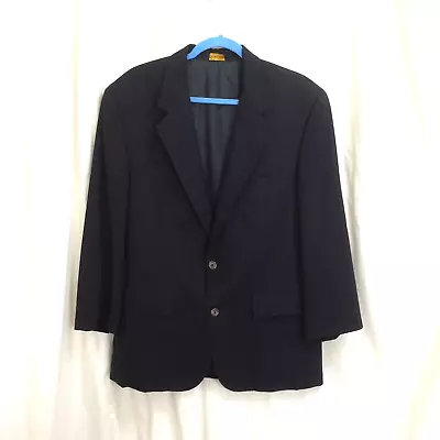 Vintage Brooks Brothers Mens Navy Blazer Sport Coat 2 Buttons Wool USA 42R • $34