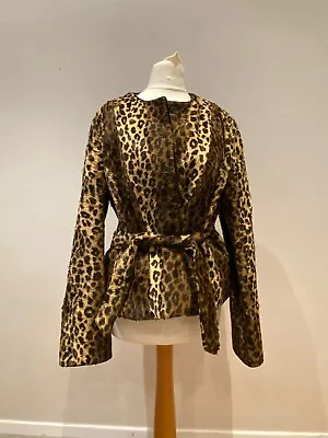 £60 • Buy Womens Caroline Charles Cotton Mix Animal Print Faux Fur Jacket UK Size 16