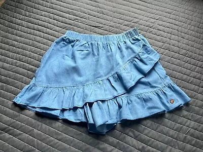 Matilda Jane Size 12 Girls Jean Ruffle Skort EUC • $8.99