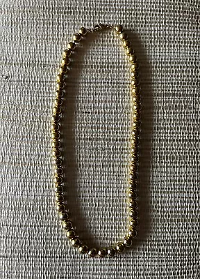 Vintage Classic Gold Brass Metal Tone Beaded 18” Necklace Lobster Clasp • $15