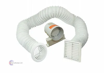 4  Inline Extractor Fan With Timer - Full Kit - Ventilation For Bathroom Shower • £27.99