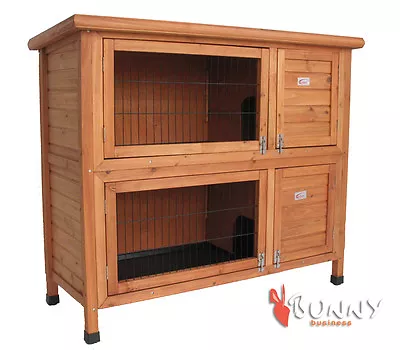 Rabbit Hutch Hutches Deluxe Double Rabbit / Guinea Pig Hutch With Legs Run Runs • £94.99