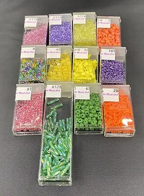 Lot Of 12 Miyuki Glass Beads Delica Hex Cubes Drops Bugle Various Sizes Colors • $22.99