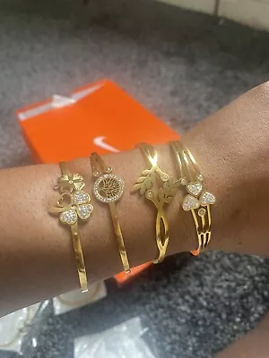 18k Gold Plated Women Bracelets. 100% Waterproof / Non Tarnish. Adjustable • £10