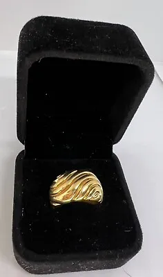 Vintage Veronese Ring Italy Gold Plated Vermeil Sterling 925 Carved  Sz 6 • $37.50