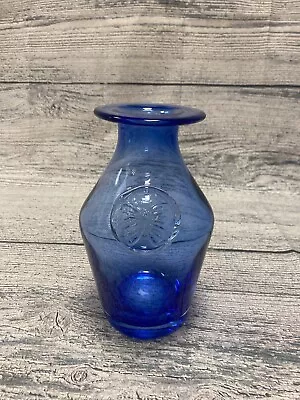 Vintage/Retro Dartington Glass Blue Butterfly Vase (WR) • £18.99