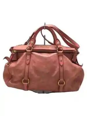 $224.90 • Buy MIU MIU Shoulder Bag Leather PNK Plain State Consideration 2WAY VITELLO LUX