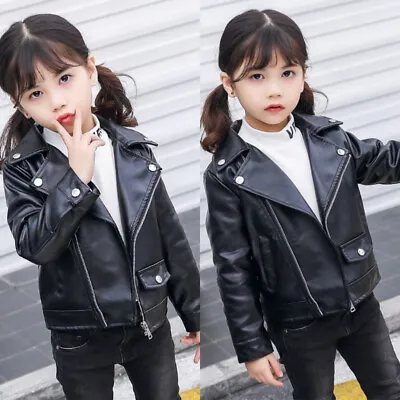 Jacket Leather Baby Jackets Children Overwear Autumn Kids Spring Fashion Coat • £15.54