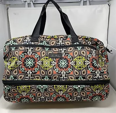 Vera Bradley Wheeled Carry On Rolling Duffel Luggage Travel Bag Sierra • $88