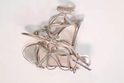 Faith Lohan Silver Embellished Caged Heeled Sandals Shoes Size Uk8 Eur41 Rrp£49 • £20