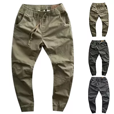 Vintage Casual Cargo Pants Men's Large Loose Straight Sport Nine Part • $20.58