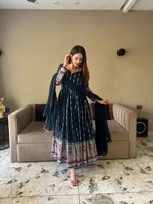 New Indian Designer Anarkali Gown Pakistani Salwar Kameez Wedding Wear Dress • $96.80