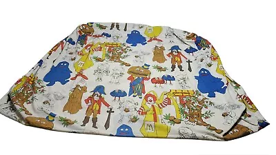 Vintage Mcdonalds Fitted Twin Bed Sheet Ronald McDonald Grimace Fry Guys Pirate • $45