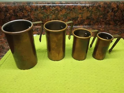 4 Vintage Copper Nesting Measuring Cups. Daewoo. Made In Korea • $30