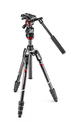 Manfrotto Carbon Fiber Tripod Befree Live 4 Tiers Video Head W/Case • $482.81