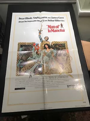 1972 MAN OF LA MANCHA 1-SH 27x41 Movie Poster FN 6.0 Peter O'Toole Sophia Loren • $32.25