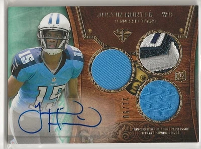 $9.99 • Buy 2013 Triple Threads Justin Hunter Rookie Logo Patch Auto 21/50 Titans