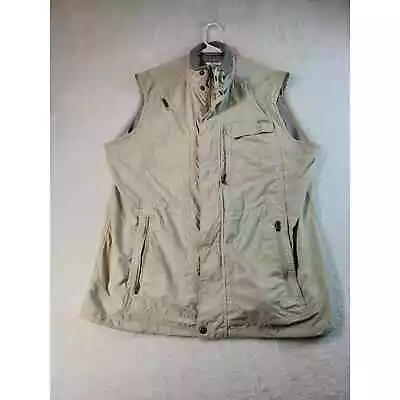 Columbia Cargo Vest Mens Size XL Tan 100% Nylon Sleeveless Pockets Full Zipper • $24.88