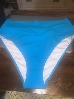 Victoria Secret PINK Swim V Crossover High Waist Cheeky Bikini Bottom XL BLUE • $23.97