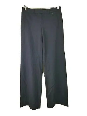 Martin + Osa Women Pants Wide-leg Black WOOL Career Trousers Flat Front Xs Long • $12.99